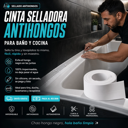 Cinta Selladora Antihongos para Baño y Cocina